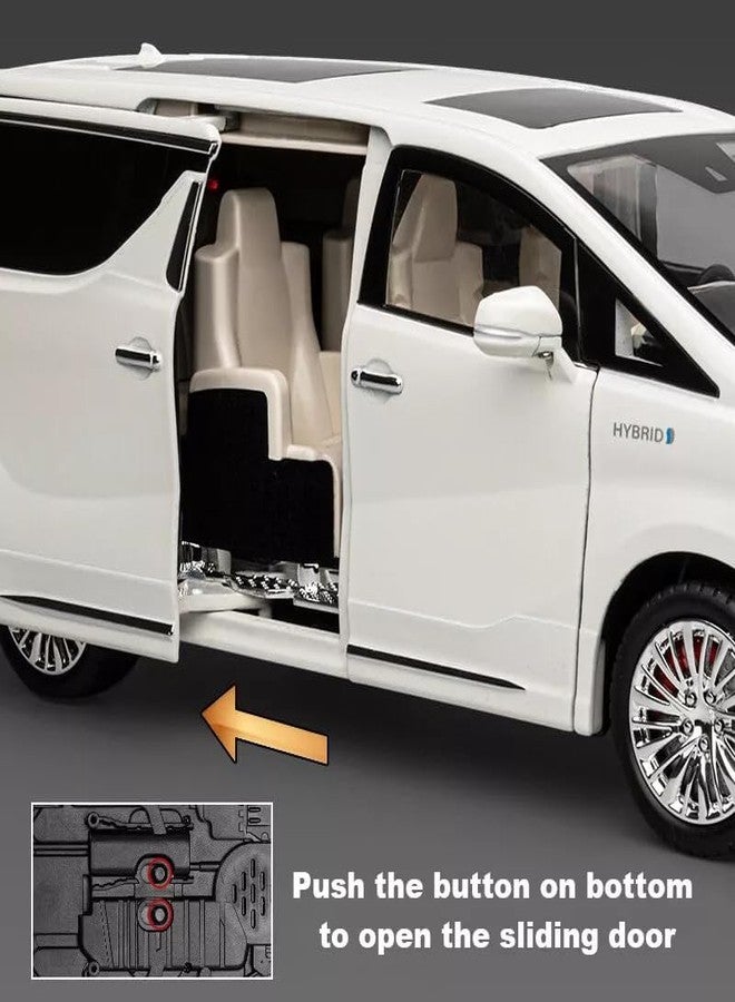 BlackZone Compatible for 1/18 Big Toyota Alphard Toy Car Metal Pull Back Diecast Car with Openable Door, Sound and Lights, Vehicles Toys for Gift Boys and Girls (White,1:18 Large) - Image 5